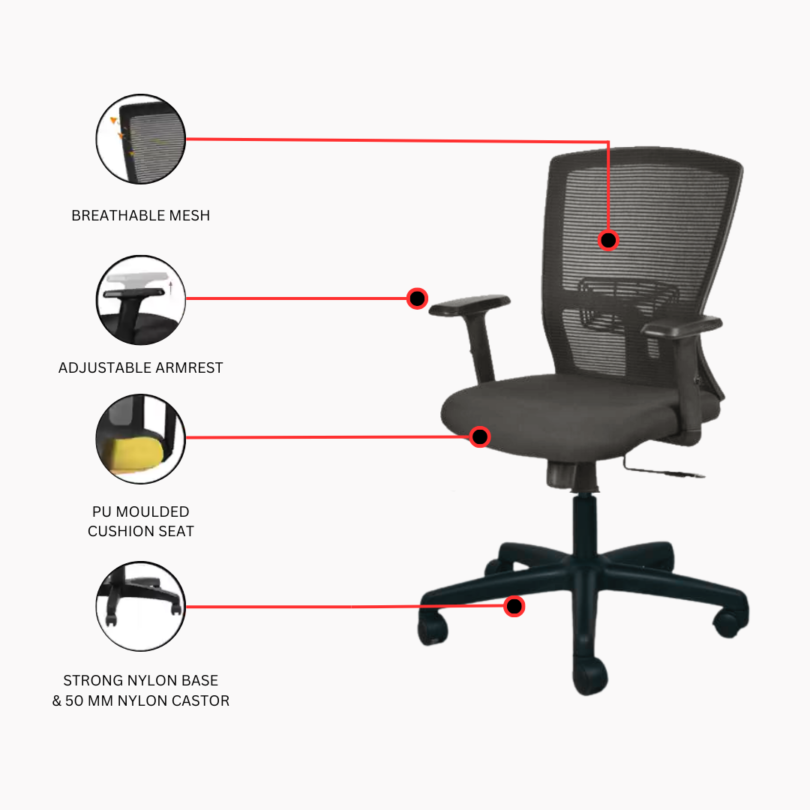 Classy Comfort Medium back chair - Image 2