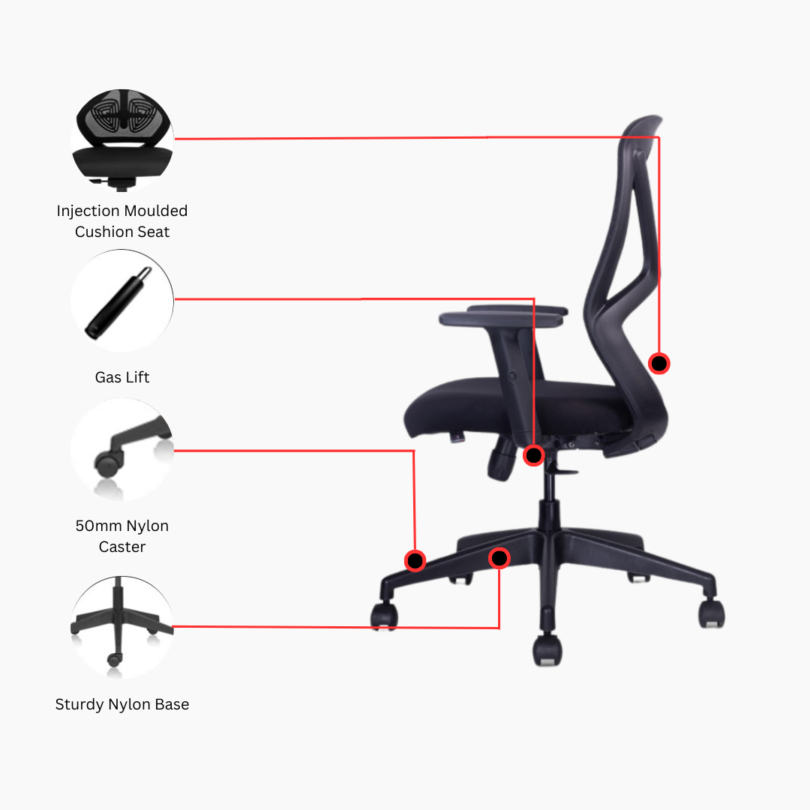Classy X Mesh Medium back chair - Image 2