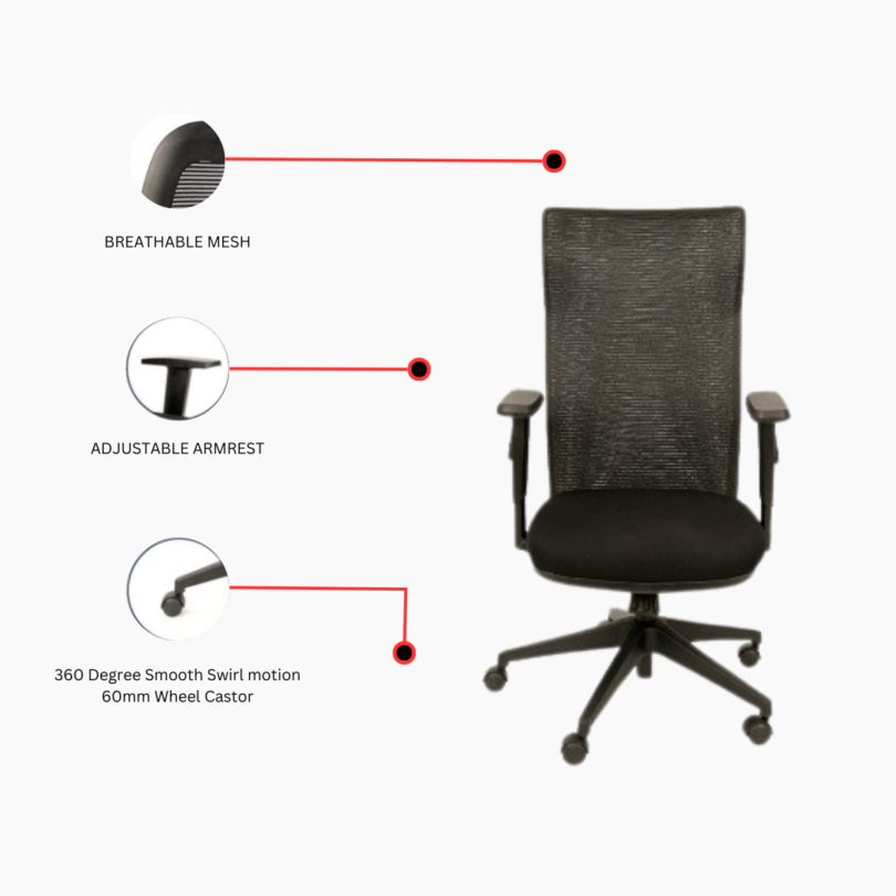 E Web Medium Back chair - Image 2
