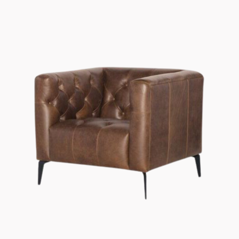 Leather Club Chair in Brown